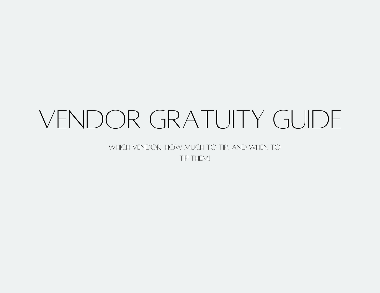 Vendor Tipping Made Easy